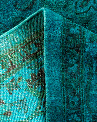 Contemporary Hand-Knotted Overdyed Blue Area Rug 4' 1" x 5' 10"