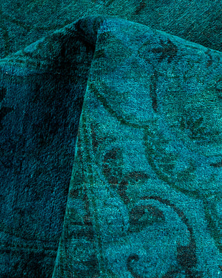 Contemporary Hand-Knotted Overdyed Blue Area Rug 4' 1" x 5' 10"