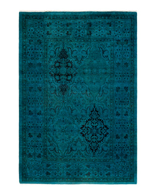 Modern Fine Vibrance Blue Area Rug 4' 1" x 5' 10"