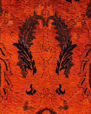 Overdyed Hand-Knotted Orange Area Rug 3' 2" x 5' 5"