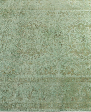 Contemporary Overdyed Wool Hand Knotted Green Area Rug 3' 4" x 5' 0"
