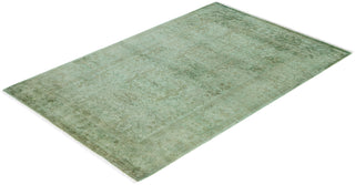 Contemporary Overdyed Wool Hand Knotted Green Area Rug 3' 4" x 5' 0"