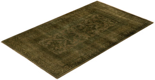 Modern Overdyed Hand Knotted Wool Gold Area Rug 3' 1" x 5' 3"