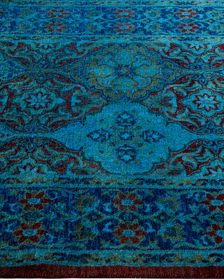 Contemporary Hand Knotted Overdyed Blue Area Rug 3' 2" x 5' 8"