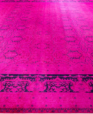 Overdyed One-of-a-Kind Wool Pink Area Rug 12' 1" x 18' 0"