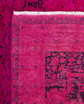 Overdyed One-of-a-Kind Wool Pink Area Rug 12' 1" x 18' 0"
