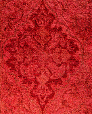 Contemporary Overdyed Wool Hand Knotted Red Runner 2' 6" x 13' 9"