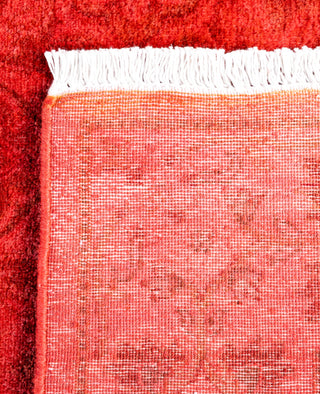 Contemporary Overdyed Wool Hand Knotted Red Runner 2' 6" x 13' 9"