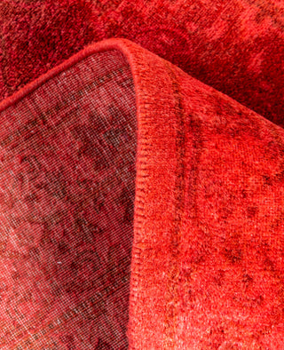 Contemporary Overdyed Wool Hand Knotted Red Runner 2' 6" x 13' 9"