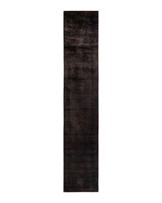 Contemporary Fine Vibrance Black Wool Area Rug 2' 7" x 13' 10"