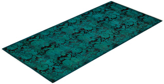 Contemporary Hand Knotted Overdyed Blue Area Rug 2' 8" x 5' 9"