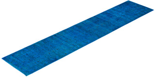 Fine Vibrance, One-of-a-Kind Hand-Knotted Runner Rug  - Blue, 2' 7" x 12' 8"