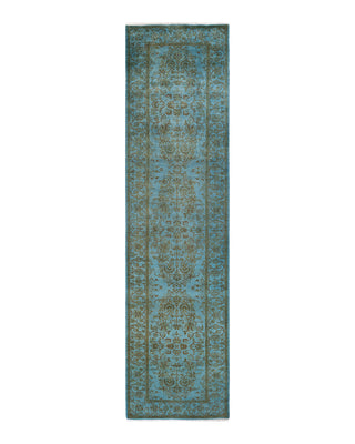 Contemporary Fine Vibrance Blue Wool Area Rug 2' 8" x 10' 5"