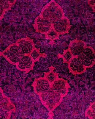 Contemporary Hand-Knotted Overdyed Pink Runner 2' 6" x 11' 10"