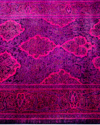 Contemporary Hand-Knotted Overdyed Pink Runner 2' 6" x 11' 10"