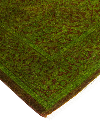 Contemporary Hand Knotted Overdyed Gold Runner 2' 6" x 11' 8"