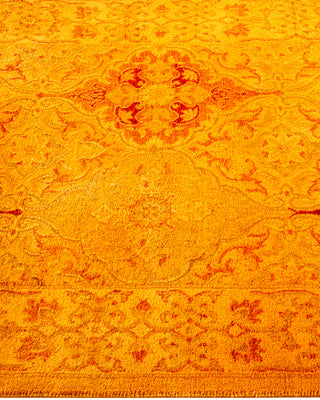 Contemporary Hand Knotted Overdyed Gold Runner 2' 6" x 9' 4"