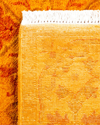Contemporary Hand Knotted Overdyed Gold Runner 2' 6" x 9' 4"