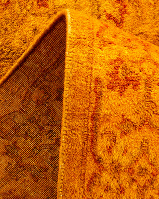 Contemporary Hand Knotted Overdyed Gold Runner 2' 6" x 9' 4"