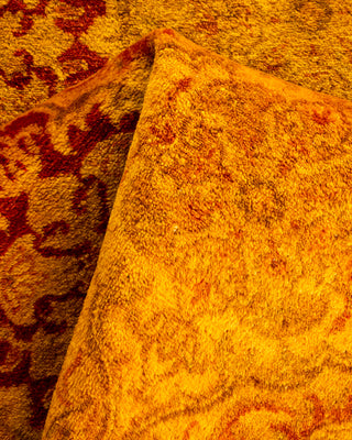Contemporary Hand Knotted Overdyed Gold Runner 2' 6" x 9' 4"