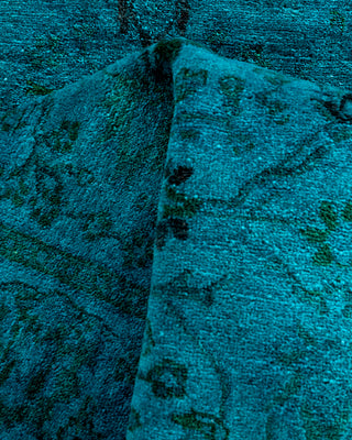 Contemporary Hand-Knotted Overdyed Blue Runner 2' 8" x 10' 4"