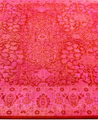 Overdyed One-of-a-Kind Wool Pink Area Rug 4' 1" x 6' 3"