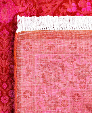 Overdyed One-of-a-Kind Wool Pink Area Rug 4' 1" x 6' 3"