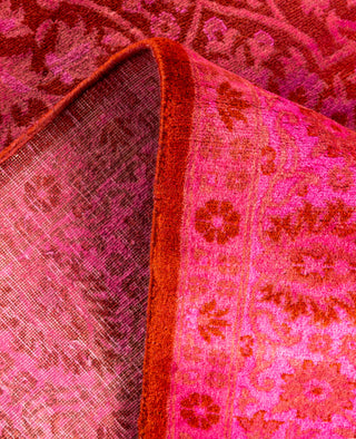 Overdyed One-of-a-Kind Wool Pink Area Rug 4' 1" x 6' 3"