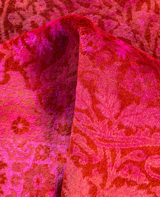 Overdyed One-of-a-Kind Wool Pink Area Rug 4' 1" x 6' 3"