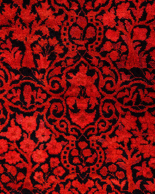 Contemporary Hand-Knotted Overdyed Orange Runner 3' 0" x 9' 0"