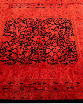 Contemporary Hand-Knotted Overdyed Orange Runner 3' 0" x 9' 0"