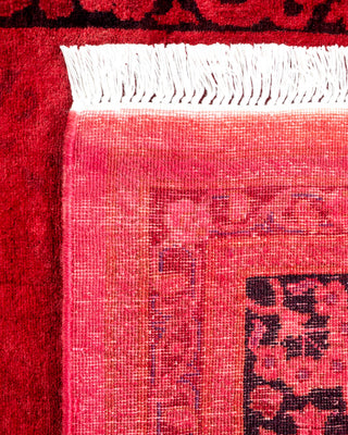 Contemporary Hand Knotted Overdyed Red Runner 2' 8" x 12' 3"