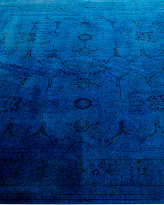 Modern Overdyed Hand Knotted Wool Blue Area Rug 5' 2" x 5' 6"