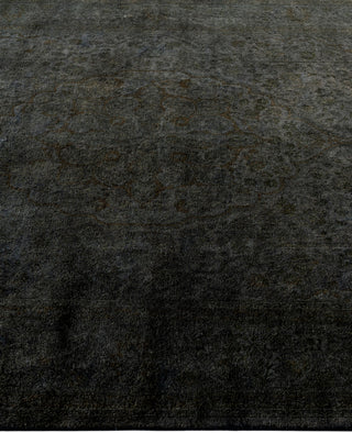 Overdyed One-of-a-Kind Wool Black Area Rug 4' 9" x 7' 2"