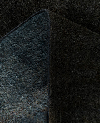 Overdyed One-of-a-Kind Wool Black Area Rug 4' 9" x 7' 2"