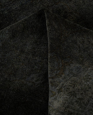 Overdyed One-of-a-Kind Wool Black Area Rug 4' 9" x 7' 2"