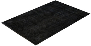 Overdyed One-of-a-Kind Wool Black Area Rug 4' 9" x 7' 2"