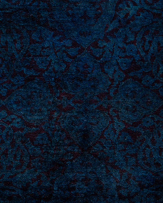 Contemporary Hand-Knotted Overdyed Blue Area Rug 4' 2" x 5' 7"