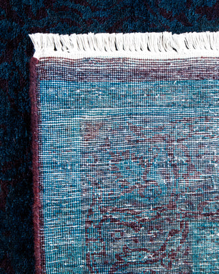 Contemporary Hand-Knotted Overdyed Blue Area Rug 4' 2" x 5' 7"