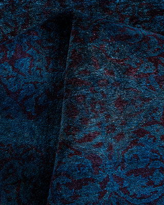 Contemporary Hand-Knotted Overdyed Blue Area Rug 4' 2" x 5' 7"