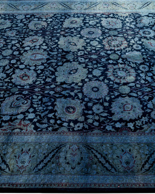 Contemporary Hand-Knotted Overdyed Blue Area Rug 6' 3" x 8' 9"