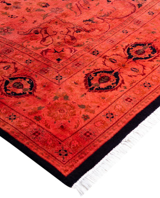Overdyed Hand-Knotted Wool Modern-Contemporary Pink Area Rug 6' 2" x 9' 3"