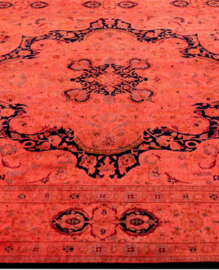 Overdyed Hand-Knotted Wool Modern-Contemporary Pink Area Rug 6' 2" x 9' 3"