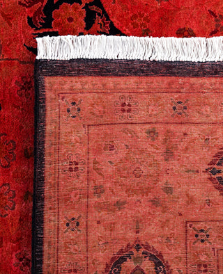 Overdyed Hand-Knotted Wool Modern-Contemporary Pink Area Rug 6' 2" x 9' 3"