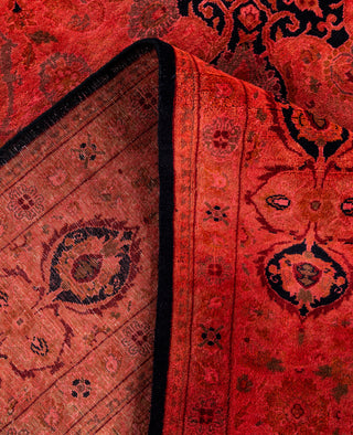 Overdyed Hand-Knotted Wool Modern-Contemporary Pink Area Rug 6' 2" x 9' 3"