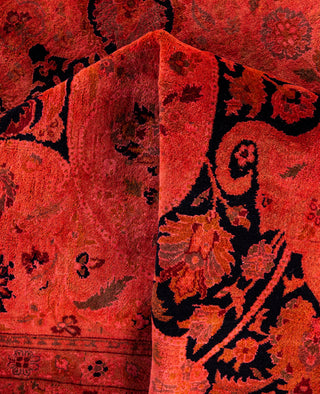 Overdyed Hand-Knotted Wool Modern-Contemporary Pink Area Rug 6' 2" x 9' 3"