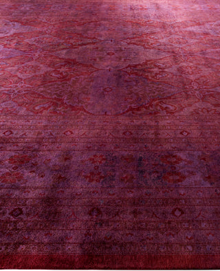 Overdyed One-of-a-Kind Wool Purple Area Rug 12' 2" x 17' 10"