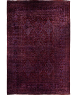 Overdyed One-of-a-Kind Wool Purple Area Rug 12' 2" x 17' 10"