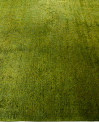 Contemporary Overdyed Wool Hand Knotted Green Area Rug 6' 3" x 9' 1"