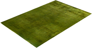 Contemporary Overdyed Wool Hand Knotted Green Area Rug 6' 3" x 9' 1"